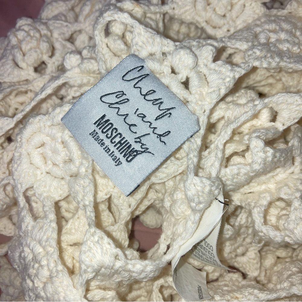 Moschino cheap n chic AEFFE SPA Size 12 cream roses crochet dress